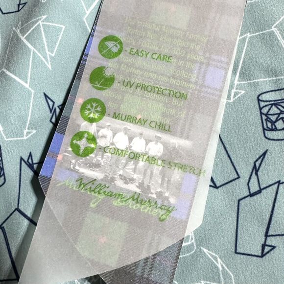 William Murray Scotch Blend Button Down Shirt Carolina Blue Scottie Size L NWT - Picture 5 of 15